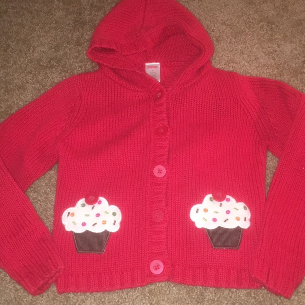 Red Gymboree size 6 girls cupcake red sweater